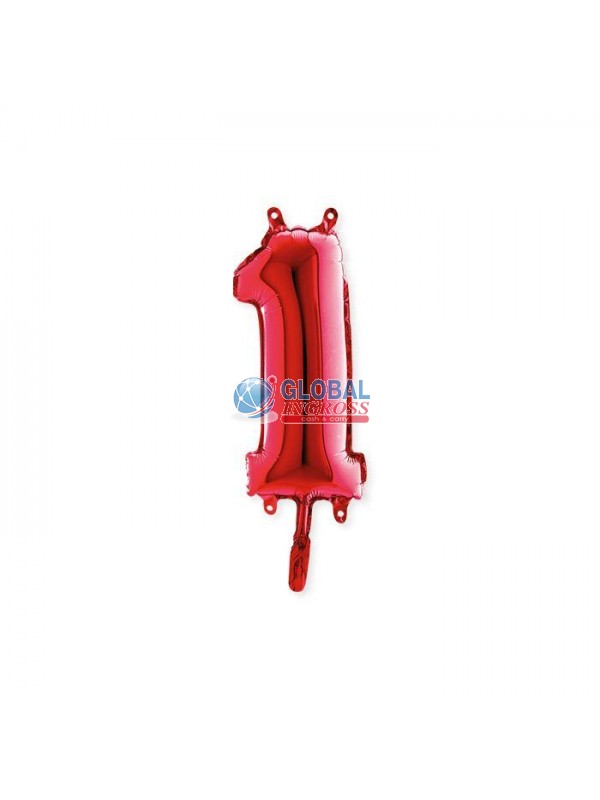 MYLAR NUMERO MEDIO ROSSO 1 36cm