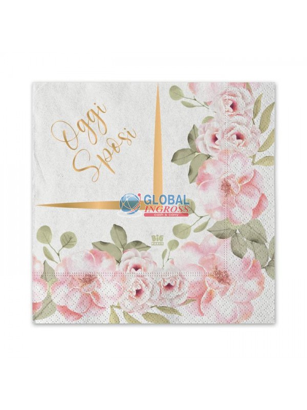 MINI TOVAGLIOLI SPOSI FLORAL 20pz 25x25