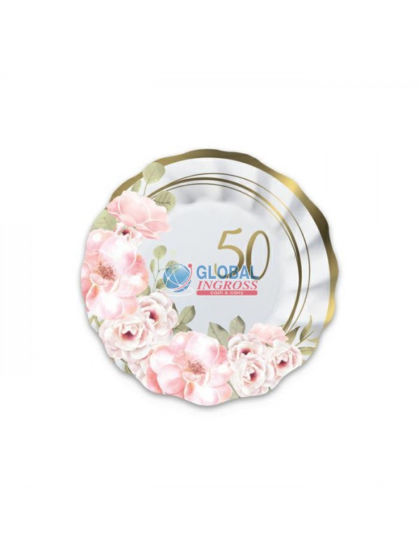 PIATTI 50' ANNIVERSARIOFLORAL 8pz 20cm.