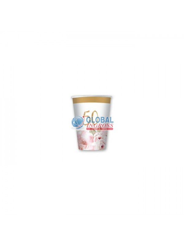 BICCHIERINI 50' ANNIVERSARIO FLORAL 8pz