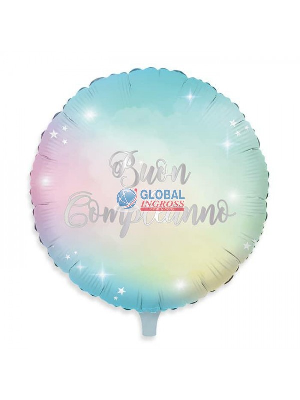 MYLAR 45cm COMPLEANNO SOFT RAINBOW