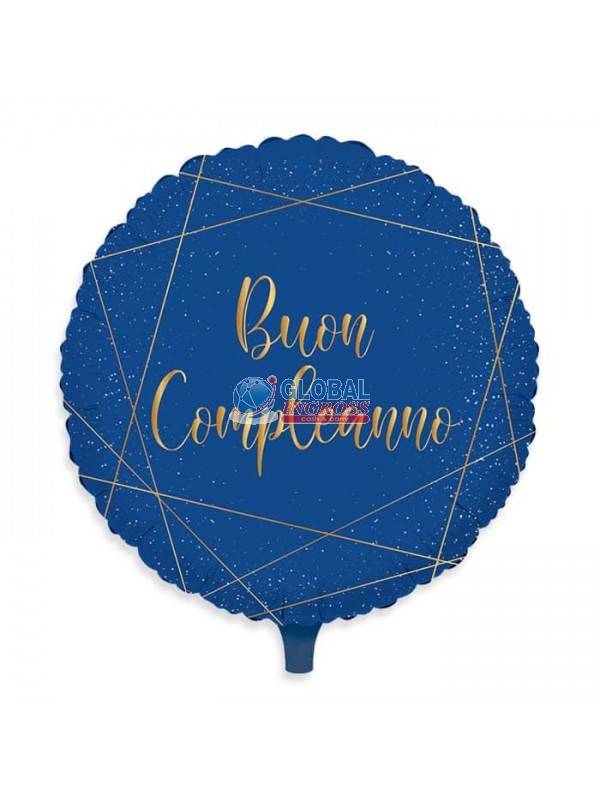 MYLAR 45cm COMPLEANNO BLUE GOLD .
