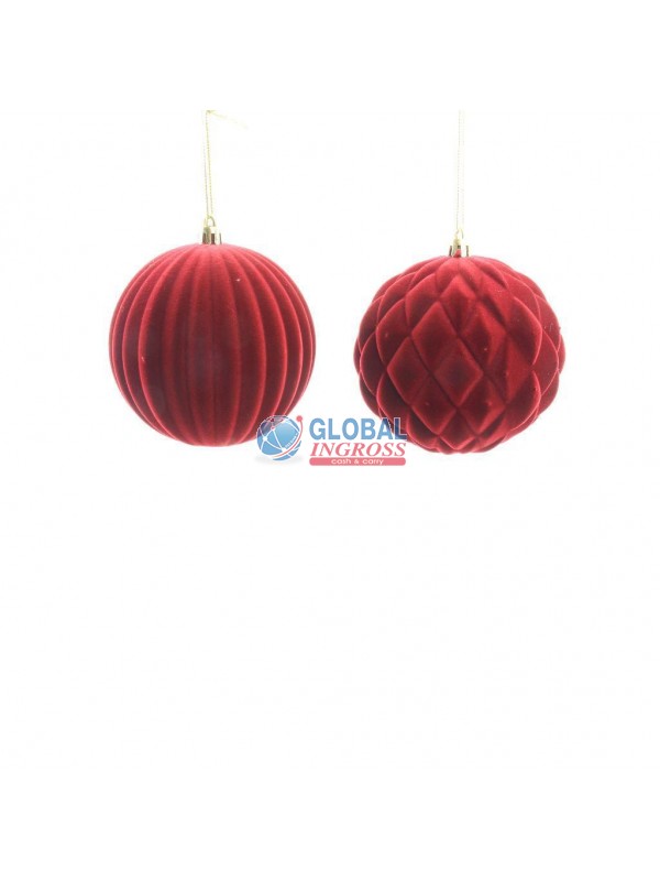 PALLA FLOCCATA BORDEAUX10cm ASS.