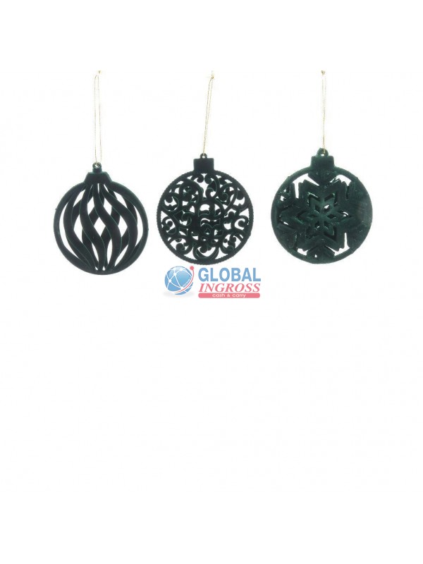 PENDENTE FLOCCATO VERDE12cm ASS.