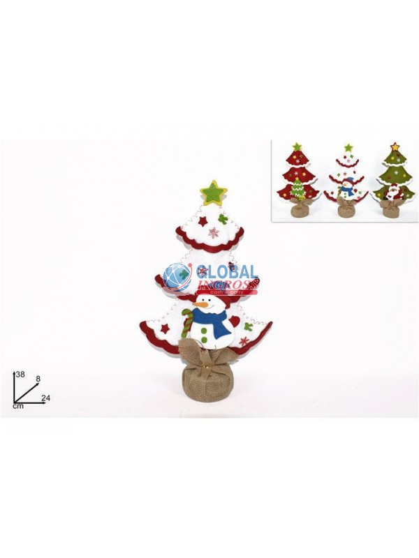 ALBERELLO NATALE FELTRO38cm BASE JUTA .m