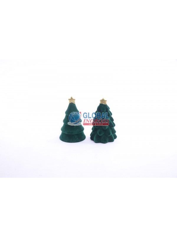 ALBERO FLOCCATO VERDE IN RESINA 12cm