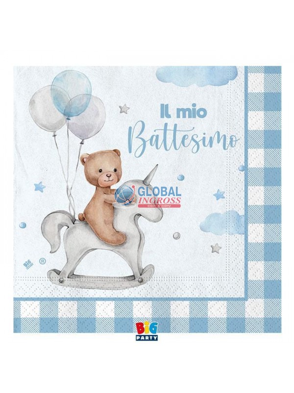TOVAGLIOLI BATTESIMO BEAR CELESTE 20pz