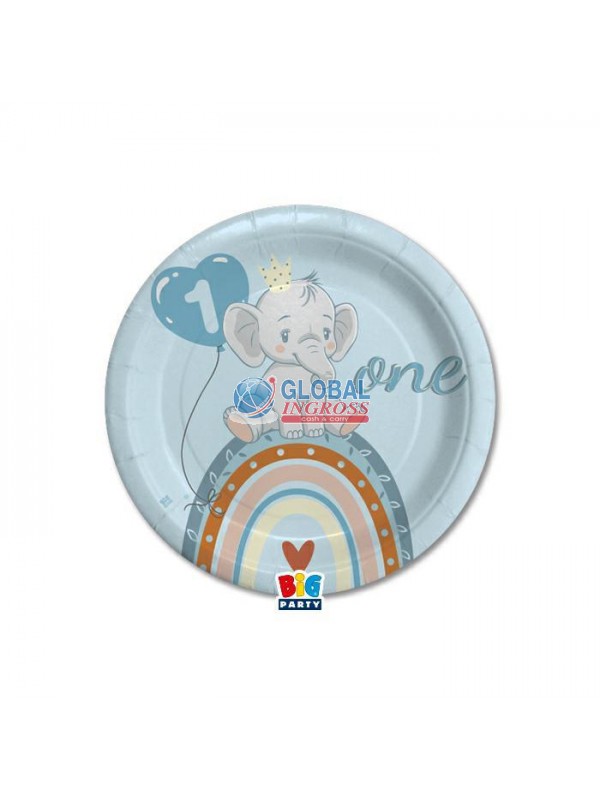 PIATTI 1 ANNO BOHO CELESTE 18cm 8pz