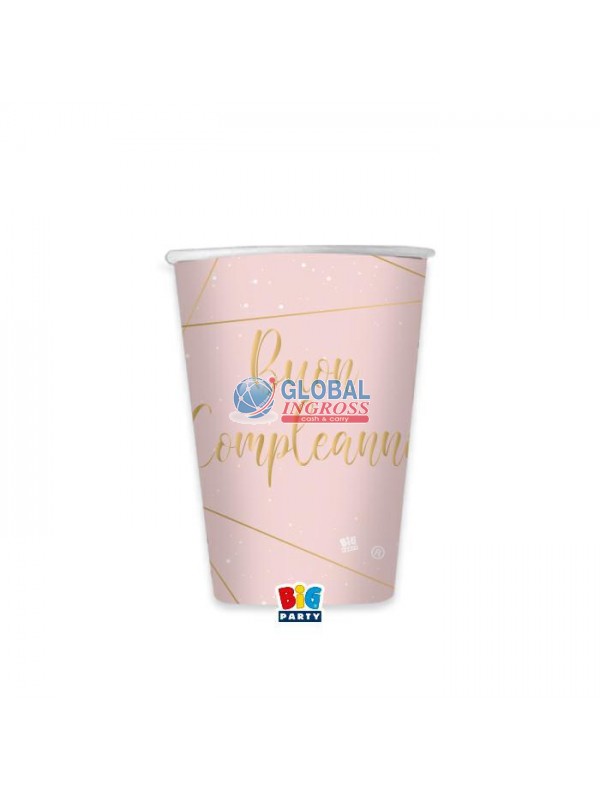 BICCHIERI COMPLEANNO ROSE GOLD 8pz