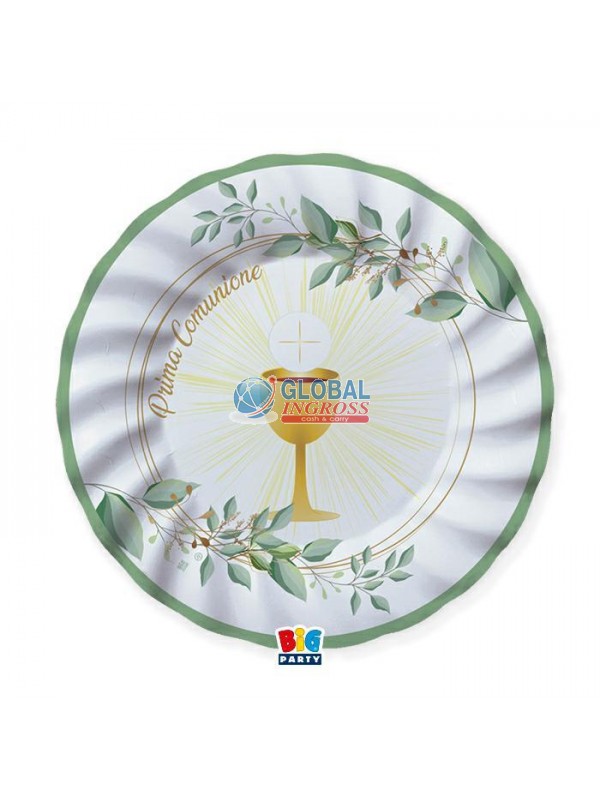 PIATTI COMUNIONE OLIVE GREEN 25cm 8pz