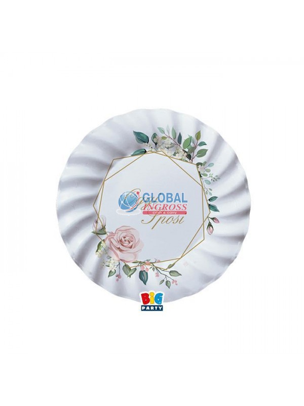 PIATTI SPOSI FLORAL GEOMETRIC 20cm 8pz