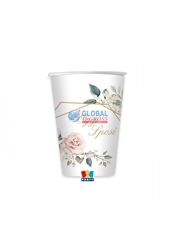 BICCHIERI SPOSI FLORAL GEOMETRIC 8pz