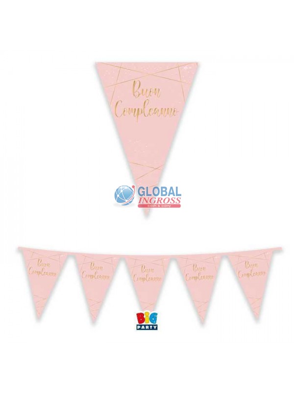 BANDIERINE COMPLEANNO ROSE GOLD 3mt