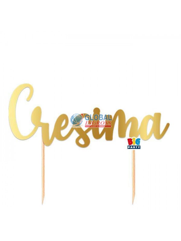 CAKE TOPPER CRESIMA ORO20x17cm