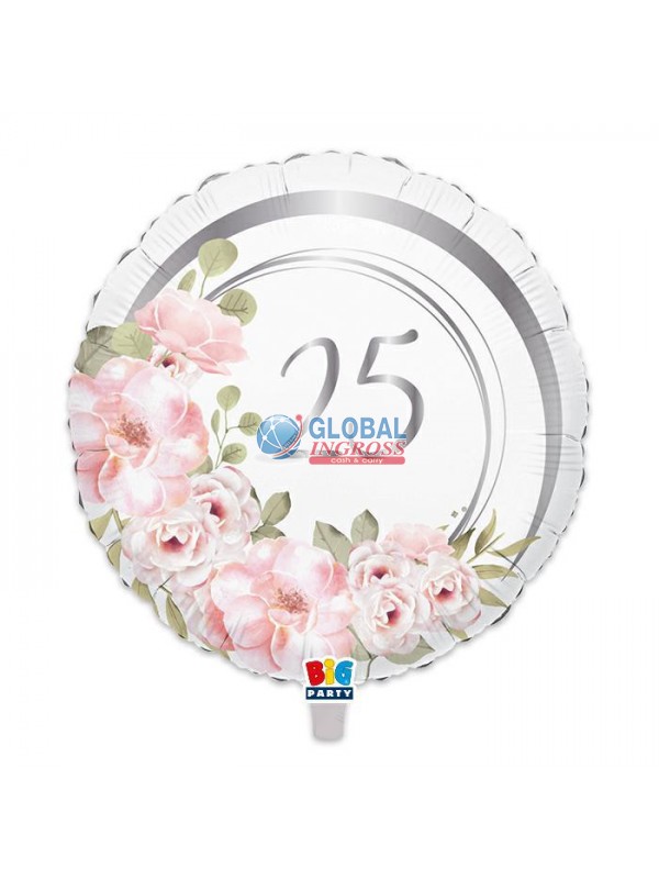 MYLAR 45cm 25' ANNIVERSARIO FLORAL