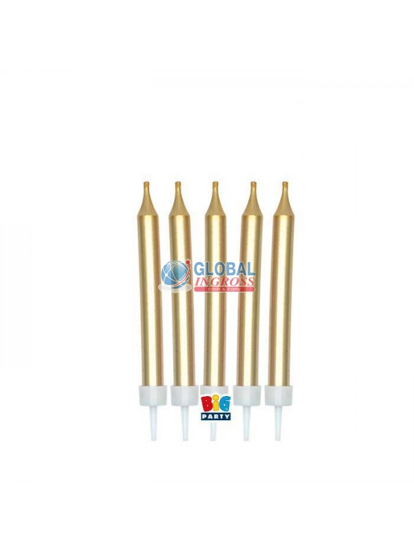 CANDELINE MATITA MINI METAL ORO 5pz 9cm