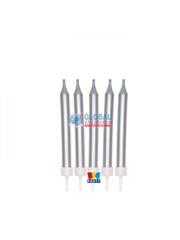 CANDELINE MATITA MINI METAL ARGENTO 5pz 9cm