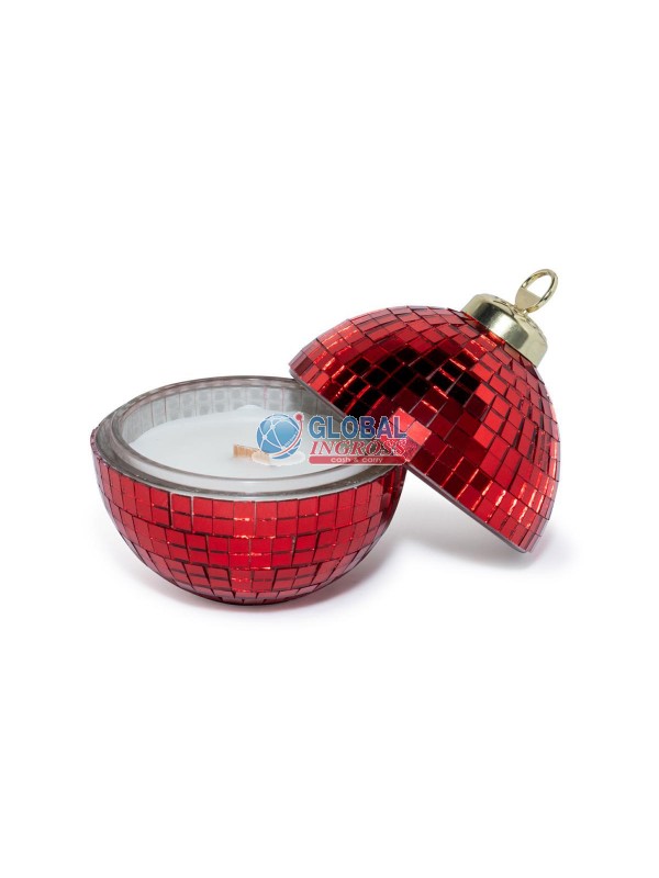CANDELA PROFUMATA IN COFANETTO PALLA CRYSTAL 10cm ROSSA