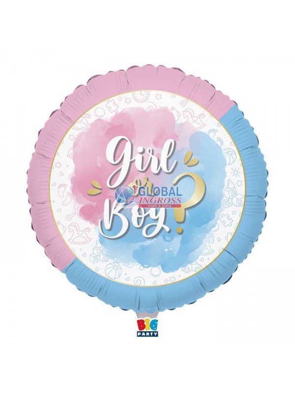 MYLAR 45cm GIRL OR BOY GENDER REVEAL