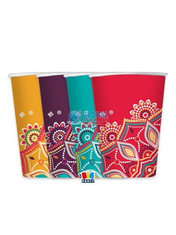 BICCHIERI MANDALA 8pz MIXCOLOR