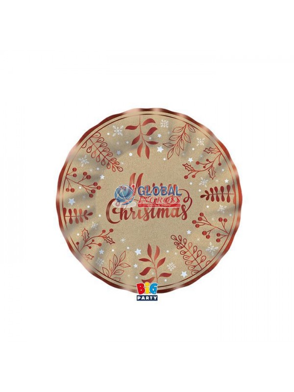 PARTY PIATTI NATALE KRAFT 20cm 6pz