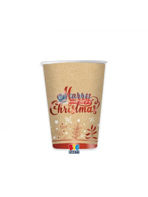PARTY BICCHIERI NATALE KRAFT 6pz