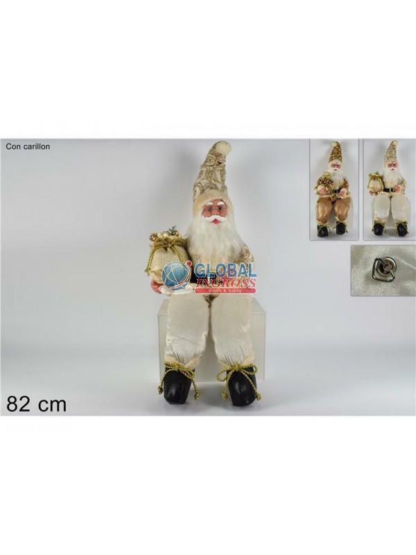 BABBO NATALE CARILLON SEDUTO 82cm ORO