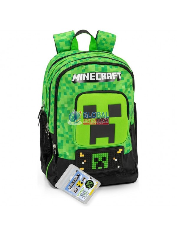 ZAINO MINECRAFT PIXEL ORGANIZZATO