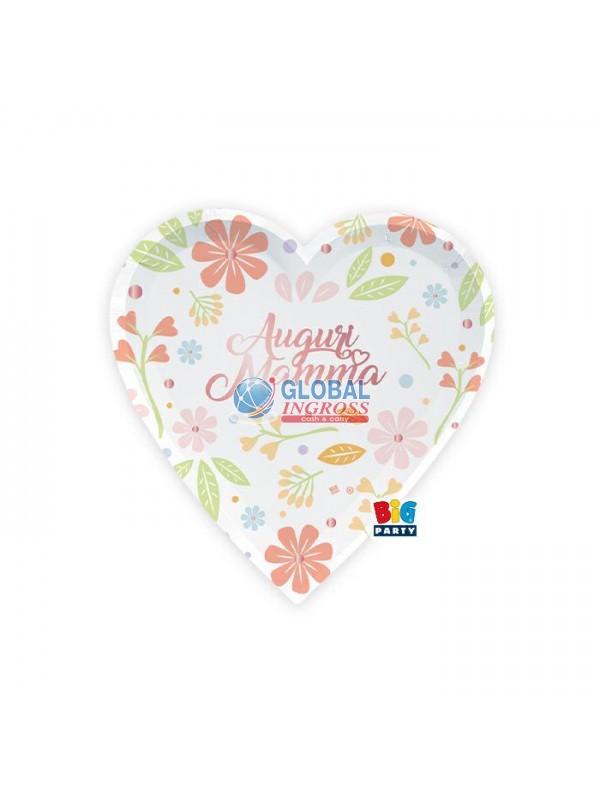 PARTY MAMMA PIATTI CUORE 22cm 6pz