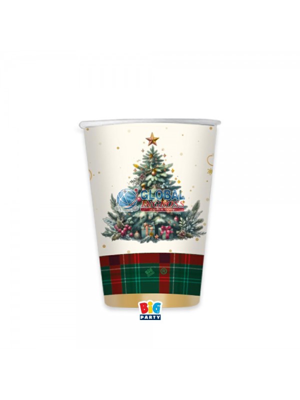 PARTY BICCHIERI NATALE TARTAN 6pz