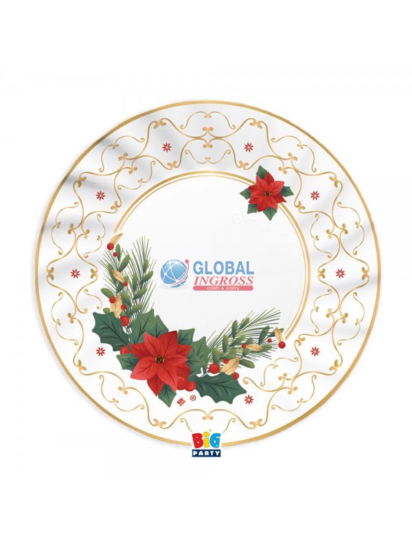 PARTY PIATTI NATALE GLAM 25cm 6pz