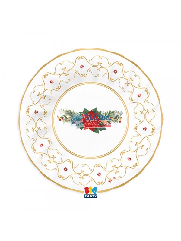 PARTY PIATTI NATALE GLAM FONDI 24cm 6pz