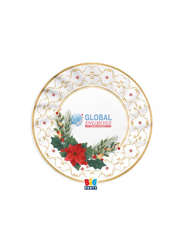 PARTY PIATTI NATALE GLAM 20cm 6pz
