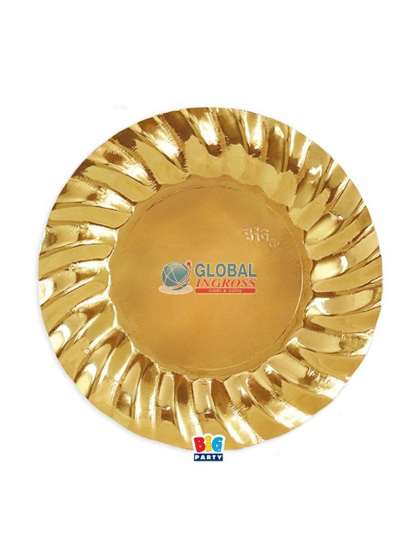 PIATTI WAVY ORO METAL 25cm 6pz