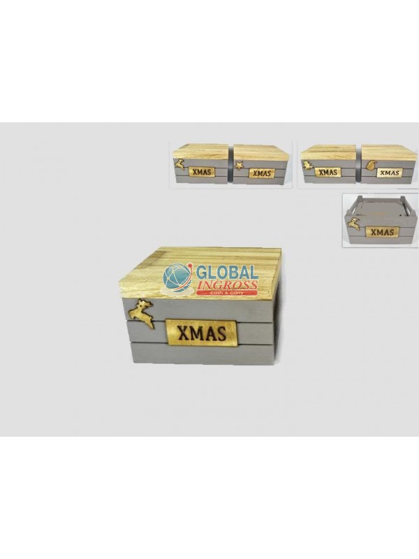 SCATOLA LEGNO XMAS 20x15x13