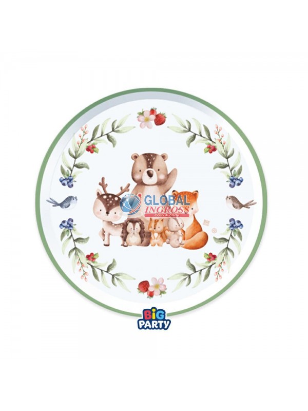 PIATTI WOOD ANIMALS 18cm 6pz