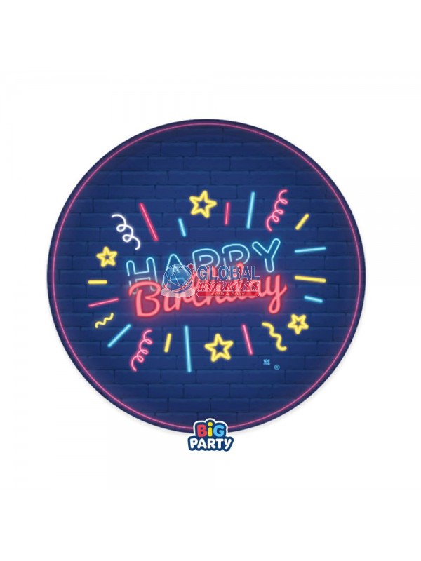 PIATTI HAPPY BIRTHDAY NEON 6pz 18cm