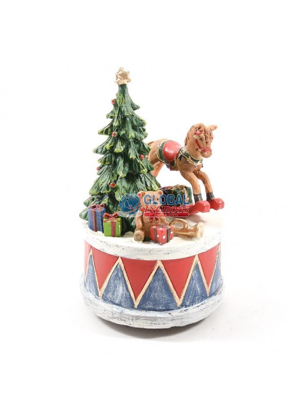 CARILLON ALBERO E CAVALLUCCIO A DONDOLO 15cm