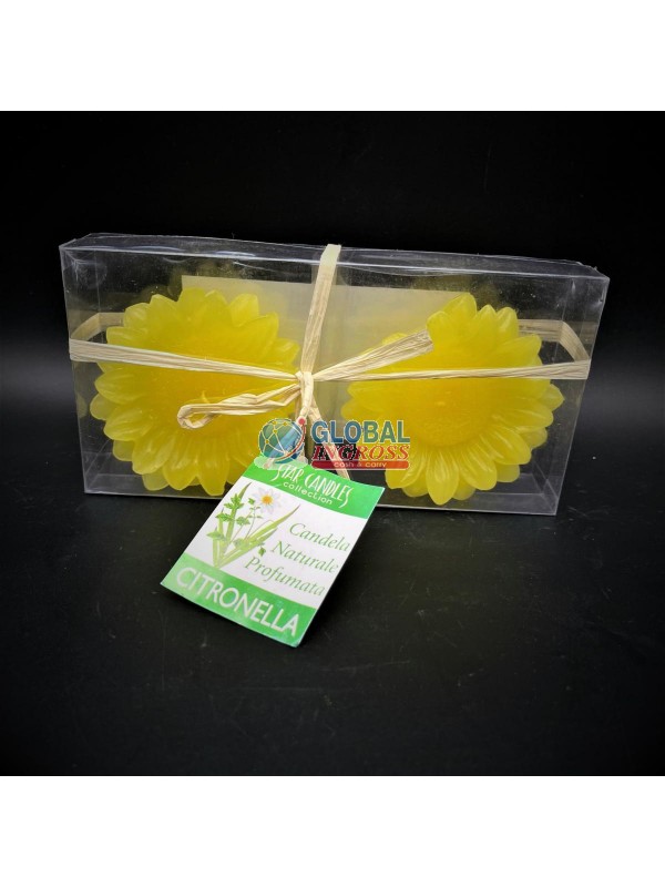 SET 2 CANDELE GALLEGGIANTI GIRASOLE CITRONELLA