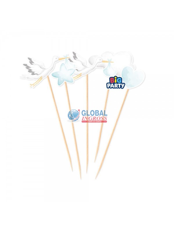 CAKE TOPPER MINI WELCOME BABY AZZURRO 5pz