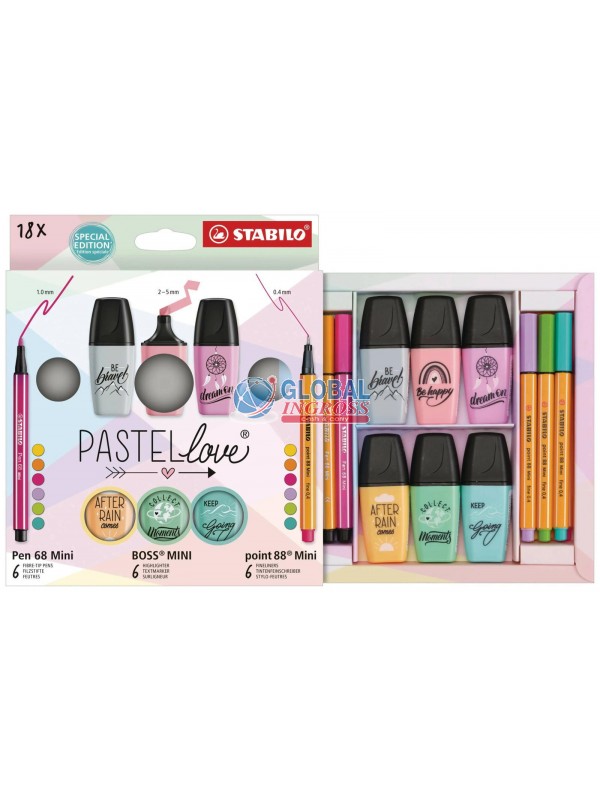 STABILO COFANETTO 18pz PASTEL LOVE