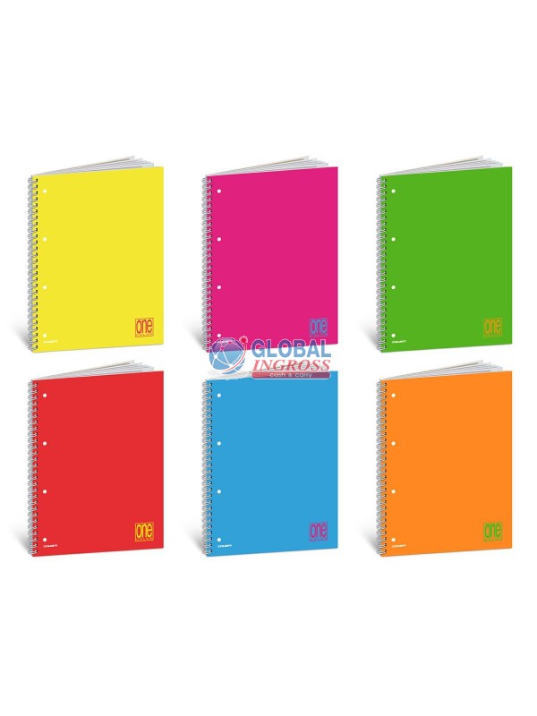 MAXI ONE COLOR SPIRALE 1R C/FORI FLUO