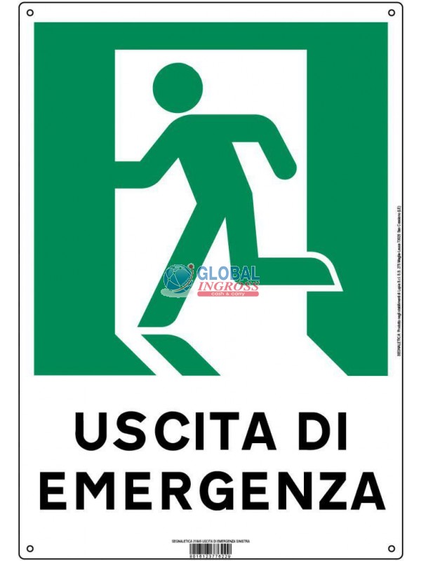 CARTELLO 22x31 USCITA EMERGENZA SINISTRA