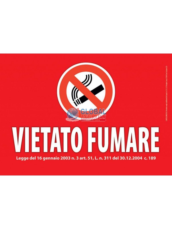 CARTELLO 22x31 VIETATO FUMARE