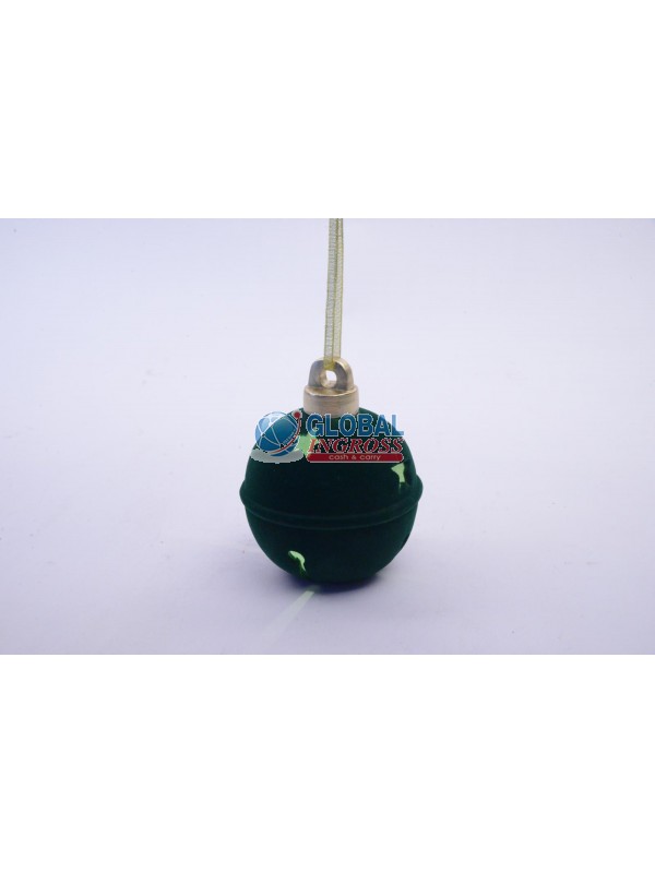 PALLA NATALE FLOCCATA VERDE C/LUCI 14cm