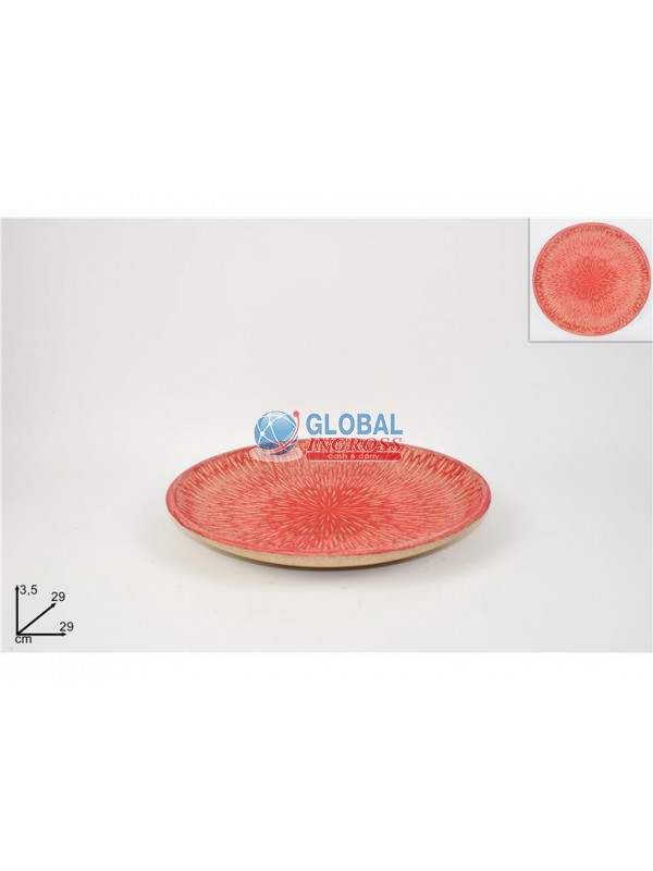 PIATTO LEGNO ROSSO 29cm