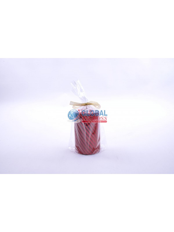 CANDELA ROSSA C/GLITTERORO 11cm