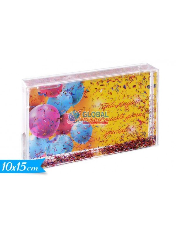 PORTAFOTO C/ACQUA 10x15AUGURI