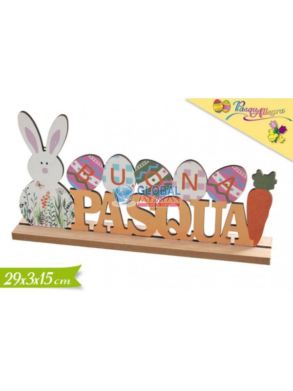 SCRITTA PASQUA LEGNO 29x3x15cm