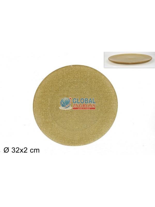 PIATTO C/GLITTER ORO 32cm